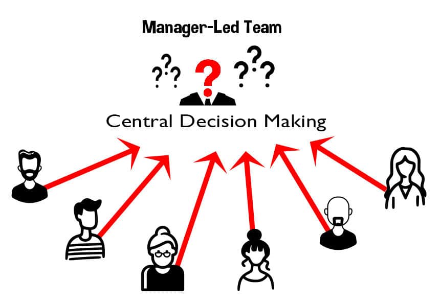 manager led team with central decision making